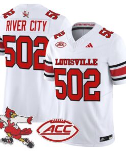 Alternative view of River City Jersey #502 Louisville Cardinals 1980s Throwback Stitched