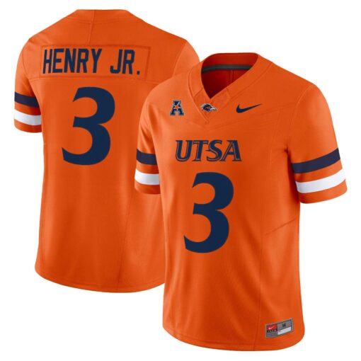 Robert Henry Jr Jersey #3 UTSA Roadrunners 2025 Vapor Limited Stitched - Image 3