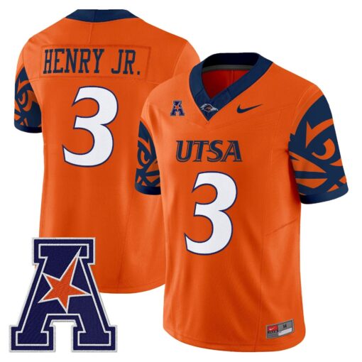 Robert Henry Jr Jersey #3 UTSA Roadrunners 2025 Vapor Limited V2 Stitched - Image 3
