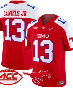 Roderick Daniels Jr Jersey 13 SMU Mustangs 2025 Vapor Limited Stitched Red Alter