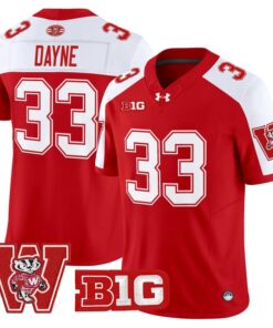 Ron Dayne Jersey 33 Wisconsin Badgers Throwback Stitched Red Alter