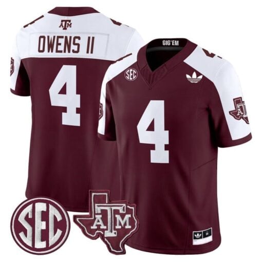 Rueben Owens II Jersey #4 Texas A&M Aggies 2025 Vapor V2 Stitched - Image 4