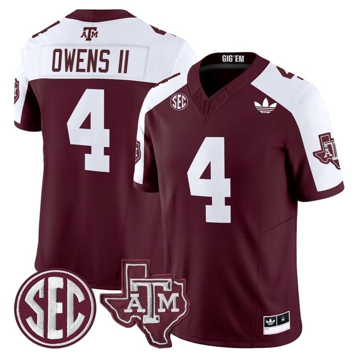 Rueben Owens II Jersey #4 Texas A&M Aggies 2025 Vapor V2 Stitched - Image 4