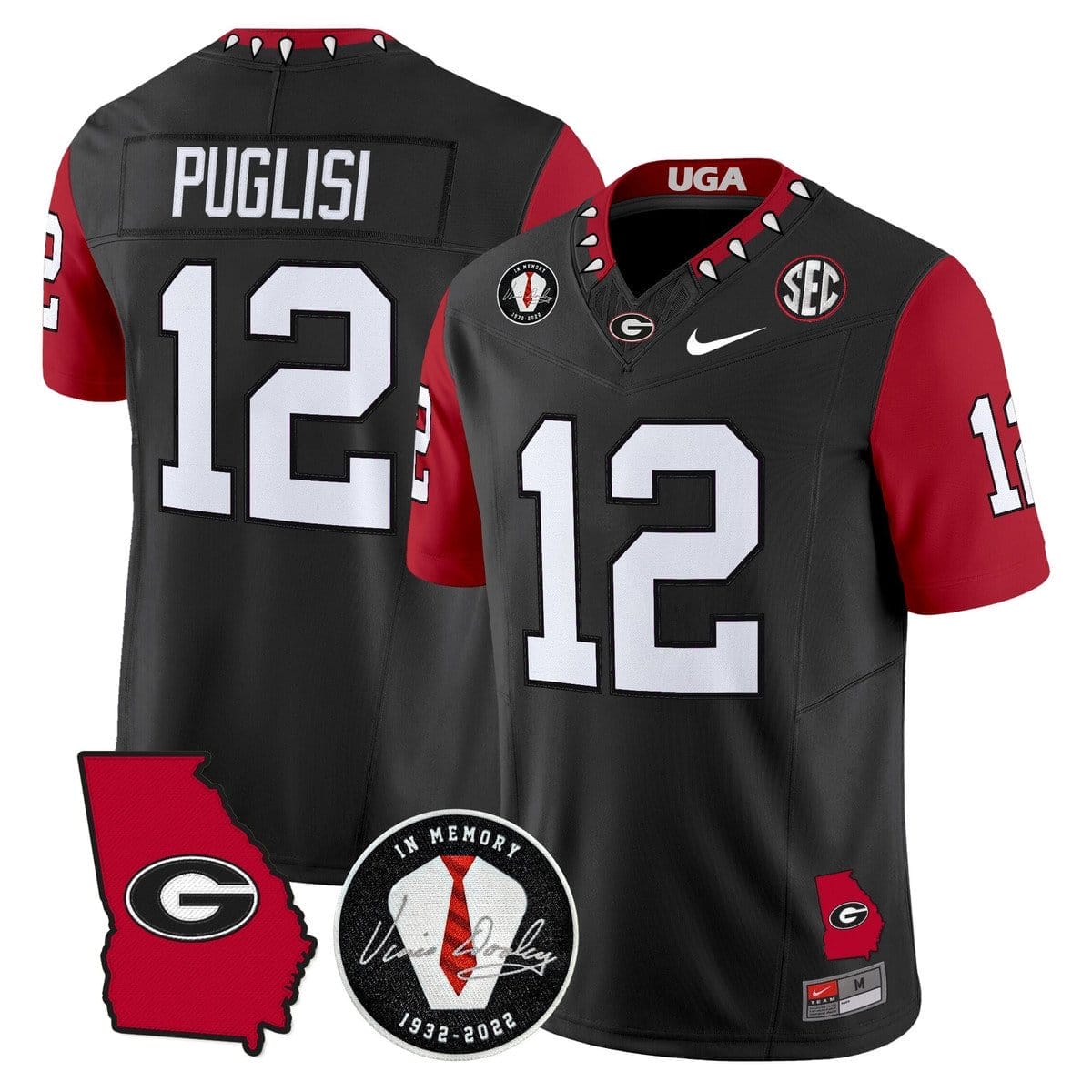 Ryan Puglisi Jersey #12 Georgia Bulldogs 2025 Vapor Limited Stitched