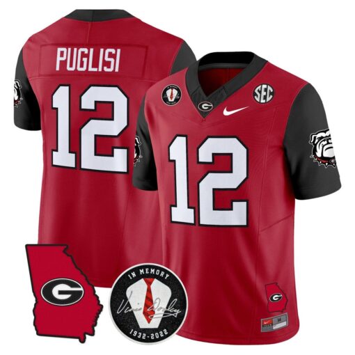 Ryan Puglisi Jersey #12 Georgia Bulldogs 2025 Vapor Limited Stitched - Image 3