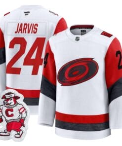 Seth Jarvis Jersey 24 Carolina Hurricanes 2025 26 Premium Stitched White Away