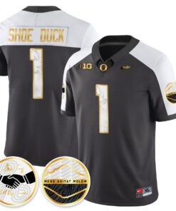 Shoe Duck Jersey 1 Oregon Ducks 2025 Shoe Duck Stitched Black Alter