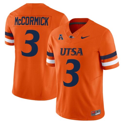 Sincere McCormick Jersey #3 UTSA Roadrunners 2025 Vapor Limited Stitched - Image 3