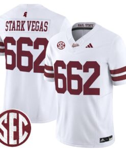 Stark Vegas Jersey 662 Mississippi State Bulldogs Dark Mode Stitched White