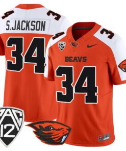 Steven Jackson Jersey 34 Oregon State Beavers 2025 Limited Stitched Orange Alter