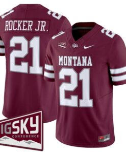 Stevie Rocker Jr Jersey 21 Montana Grizzlies 2025 Vapor Stitched Maroon
