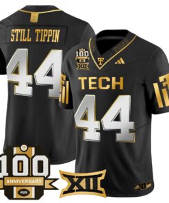 Still Tippin Jersey 44 Texas Tech 2025 100th Anniversary Stitched Black Limited
