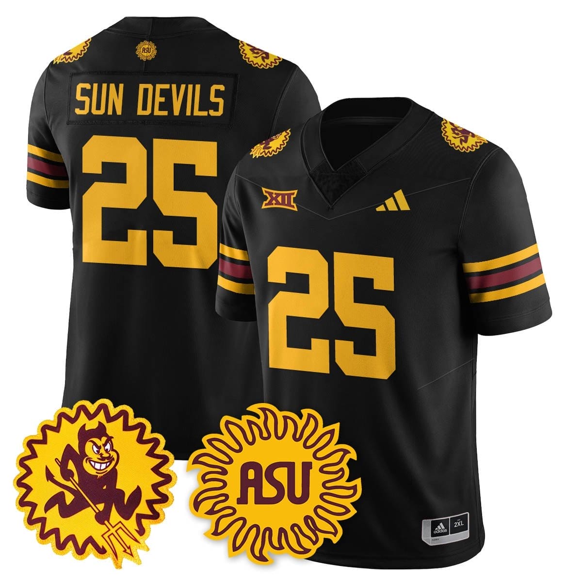 Sun Devils Jersey #25 Arizona State 1975 Throwback Uniform Stitched