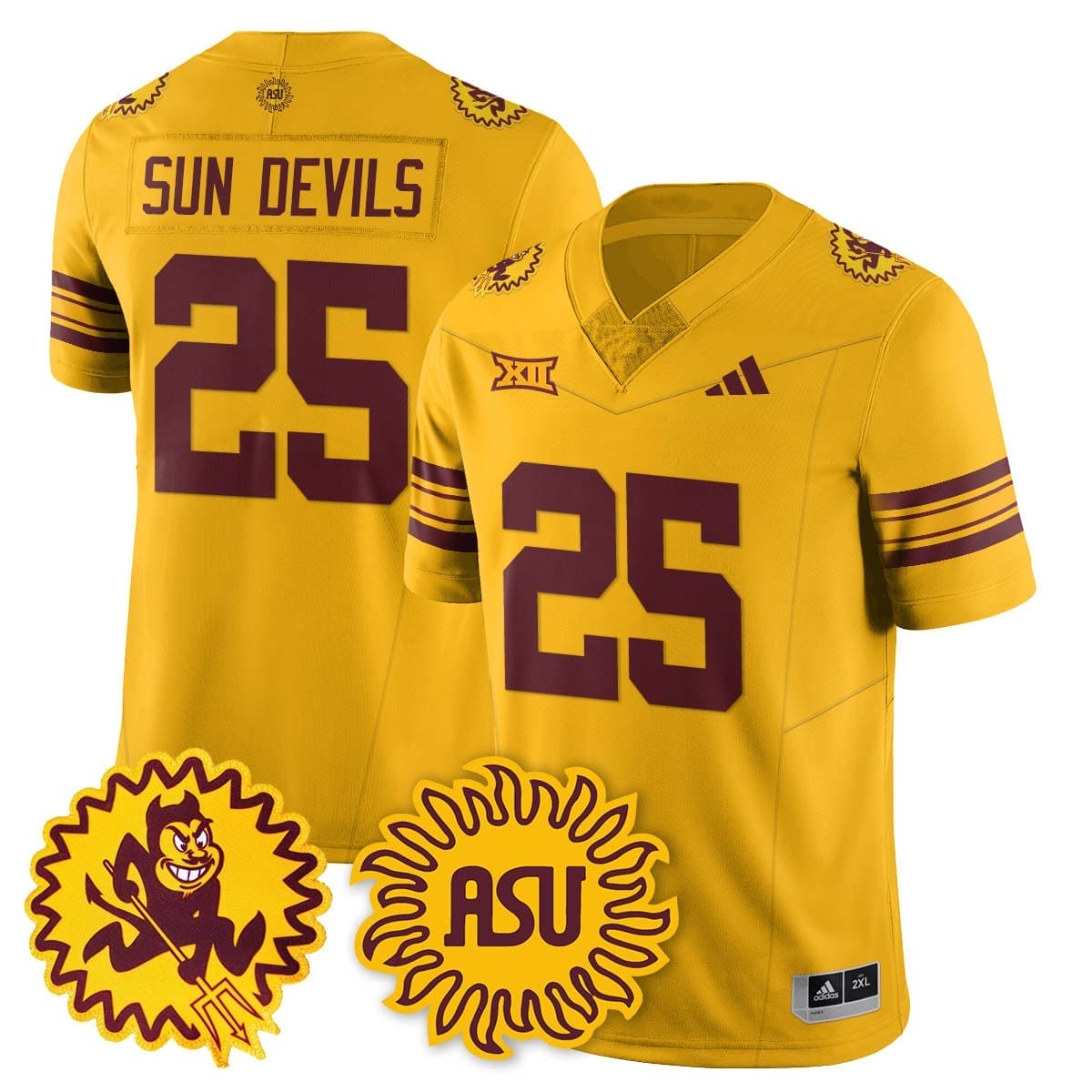 Sun Devils Jersey #25 Arizona State 1975 Throwback Uniform Stitched - Image 3