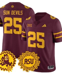 Sun Devils Jersey 25 Arizona State 1975 Throwback Uniform Stitched Maroon