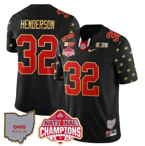 Treveyon Henderson Jersey #32 Ohio National Champions 2025 Patch