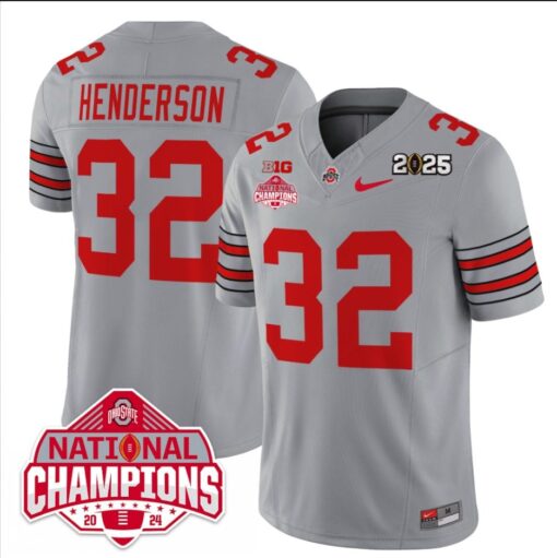 Treveyon Henderson Jersey #32 Ohio State 2025 CFP Patch National Champions - Image 3