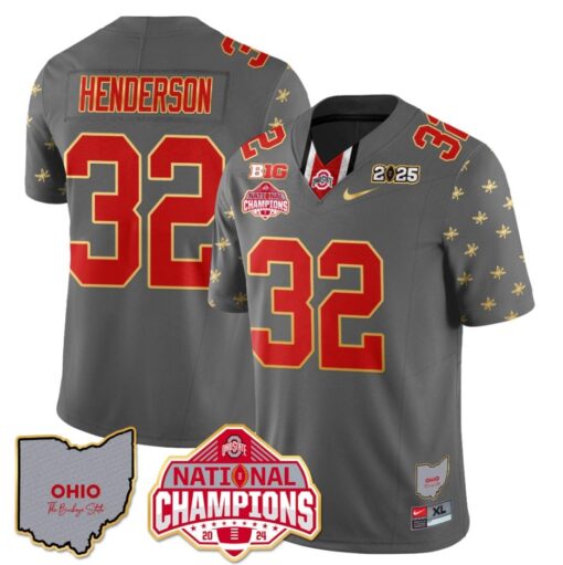 Treveyon Henderson Jersey #32 Ohio National Champions 2025 Patch - Image 3