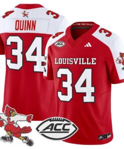 TJ Quinn Jersey 34 Louisville Cardinals 1980s Throwback Stitched Red Alter