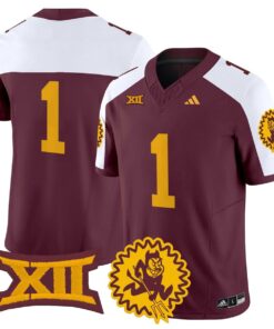Team Jersey 1 Arizona State Sun Devils 1975 Throwback Vapor Stitched Maroon Alter