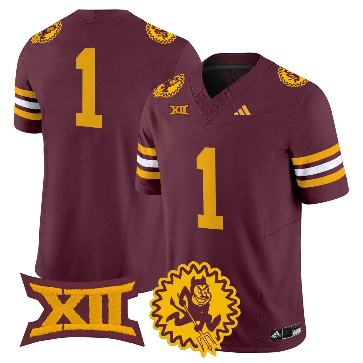 Team Jersey #1 Arizona State Sun Devils 1975 Throwback Vapor Stitched - Image 3