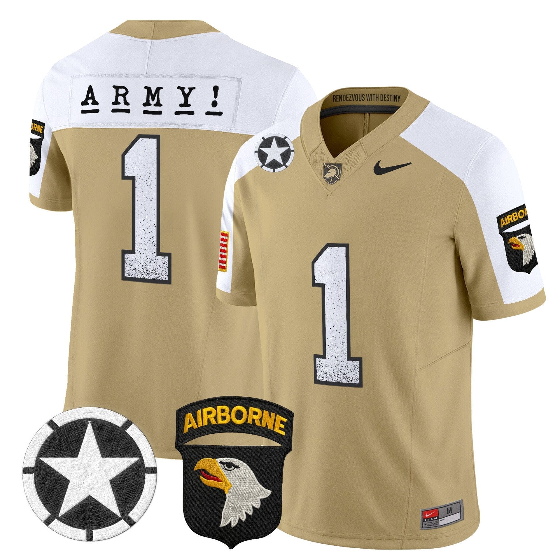 Team Jersey #1 Army Black Knights 2025 Screaming Eagles Stitched - Image 5