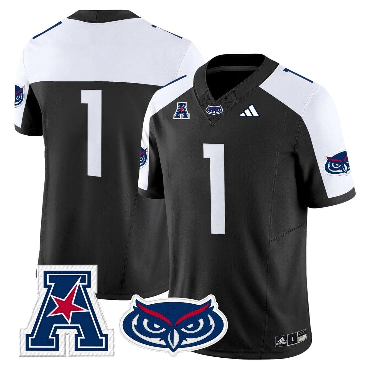 Team Jersey #1 Florida Atlantic Owls 2025 All Stitched - Image 5