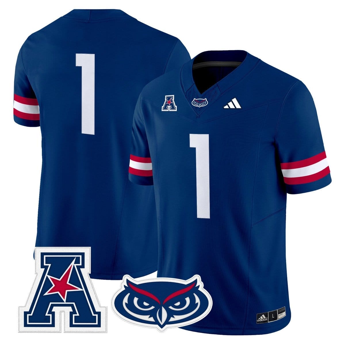 Team Jersey #1 Florida Atlantic Owls 2025 All Stitched - Image 4