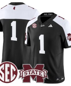 Team Jersey 1 Mississippi State Bulldogs Dark Mode Stitched Black Alter