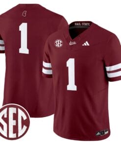 Team Jersey 1 Mississippi State Bulldogs Dark Mode Stitched Maroon