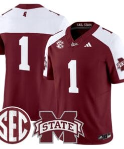 Team Jersey 1 Mississippi State Bulldogs Dark Mode Stitched Maroon Alter