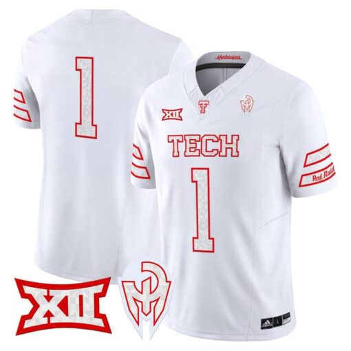Team Jersey #1 Texas Tech Red Raiders Too Cold Vapor Limited Stitched - Image 4