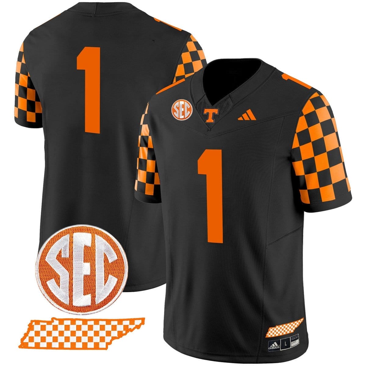 Team Jersey #1 Tennessee Vols Rebrand 2026 Checkerboard Stitched