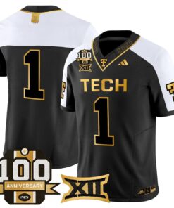 Team Jersey #1 Texas Tech 2025 100th Anniversary Patch Stitched Alternate