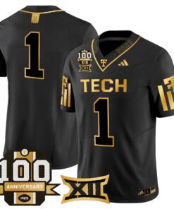 Alternative view of Team Jersey #1 Texas Tech 2025 100th Anniversary Patch Stitched Alternate