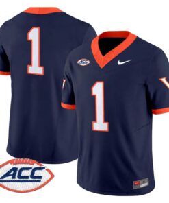 Team Jersey 1 Virginia Cavaliers 1995 Throwbacks Limited Stitched Navy