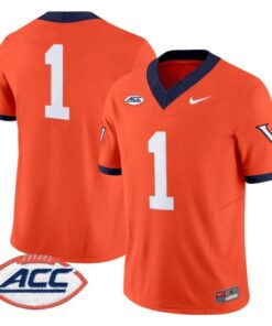 Team Jersey 1 Virginia Cavaliers 1995 Throwbacks Limited Stitched Orange