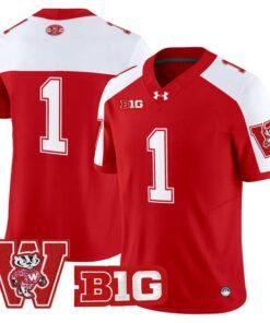 Team Jersey 1 Wisconsin Badgers Throwback Stitched Red Alter