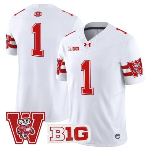 Team Jersey #1 Wisconsin Badgers Throwback Stitched - Image 2