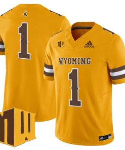 Team Jersey 1 Wyoming Cowboys 2025 Vapor Limited Stitched Gold