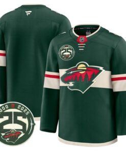 Team Jersey Minnesota Wild 25th Anniversary Patch Stitched Green