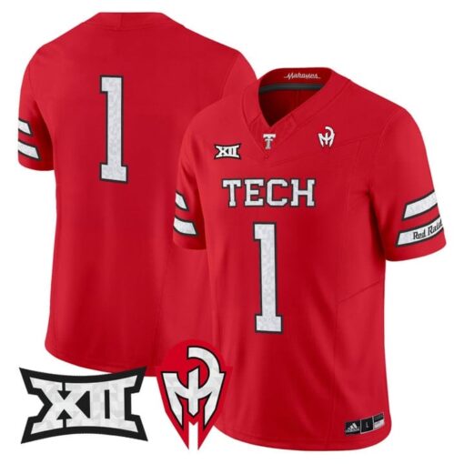 Team Jersey #1 Texas Tech Red Raiders Too Cold Vapor Limited Stitched - Image 3