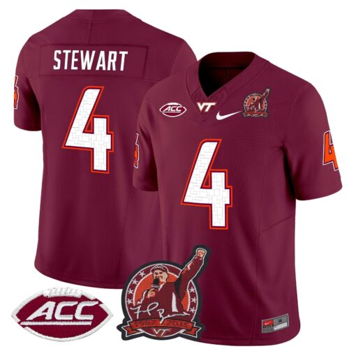 Terion Stewart Jersey #4 Virginia Tech Hokies Coach Frank Beamer 2025 - Image 3