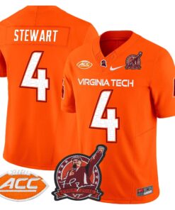 Terion Stewart Jersey 4 Virginia Tech Hokies Coach Frank Beamer 2025 Orange