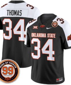 Thurman Thomas Jersey 34 Oklahoma State Cowboys 2025 Leslie O neal Black Alter 56437a95 8ce4 4045 a229 6aeac9658eac
