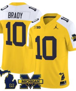 Alternative view of Tom Brady Jersey #10 Michigan Wolverines 2025 Limited V2 Stitched