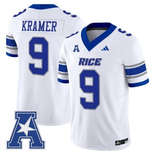 Tommy Kramer Jersey #9 Rice Owls 2025 Vapor Limited Stitched