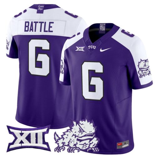Trent Battle Jersey #6 TCU Horned Frogs 2025 Vapor Limited Stitched - Image 4