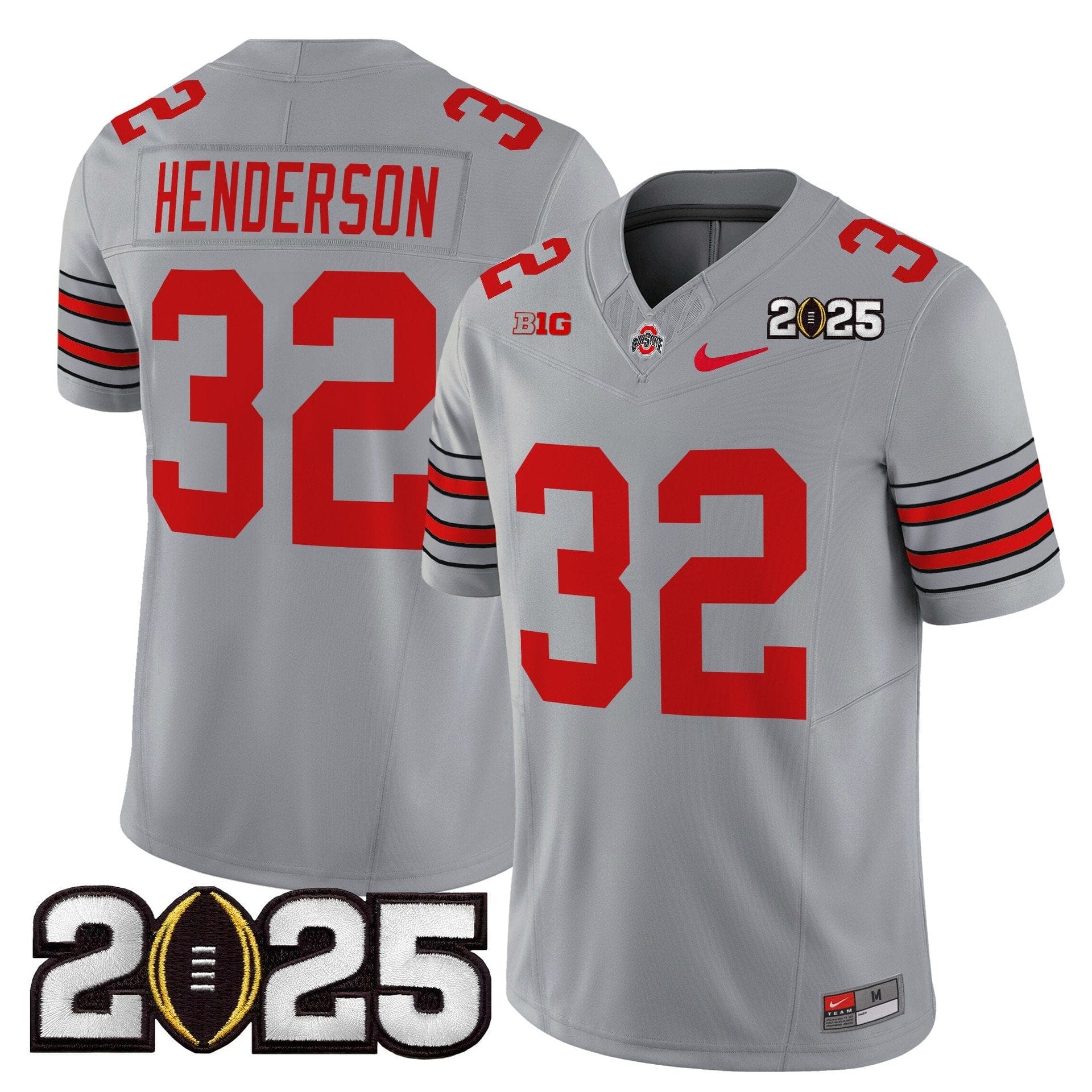 Treveyon Henderson Jersey #32 Ohio State Heritage Stripe 2025 CFP Final - Image 3