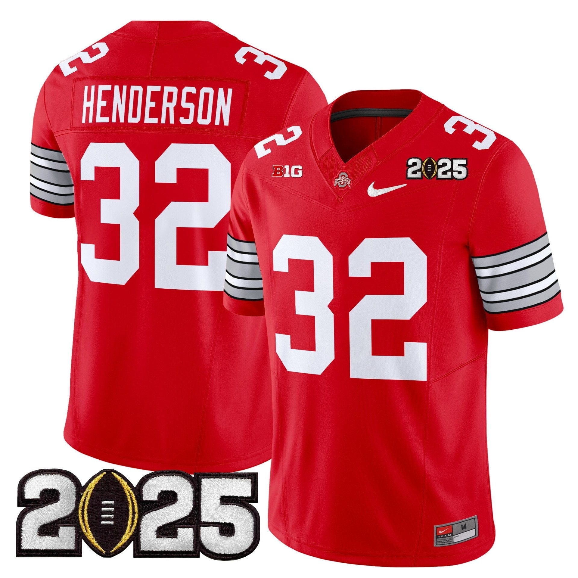 Treveyon Henderson Jersey #32 Ohio State Heritage Stripe 2025 CFP Final - Image 4